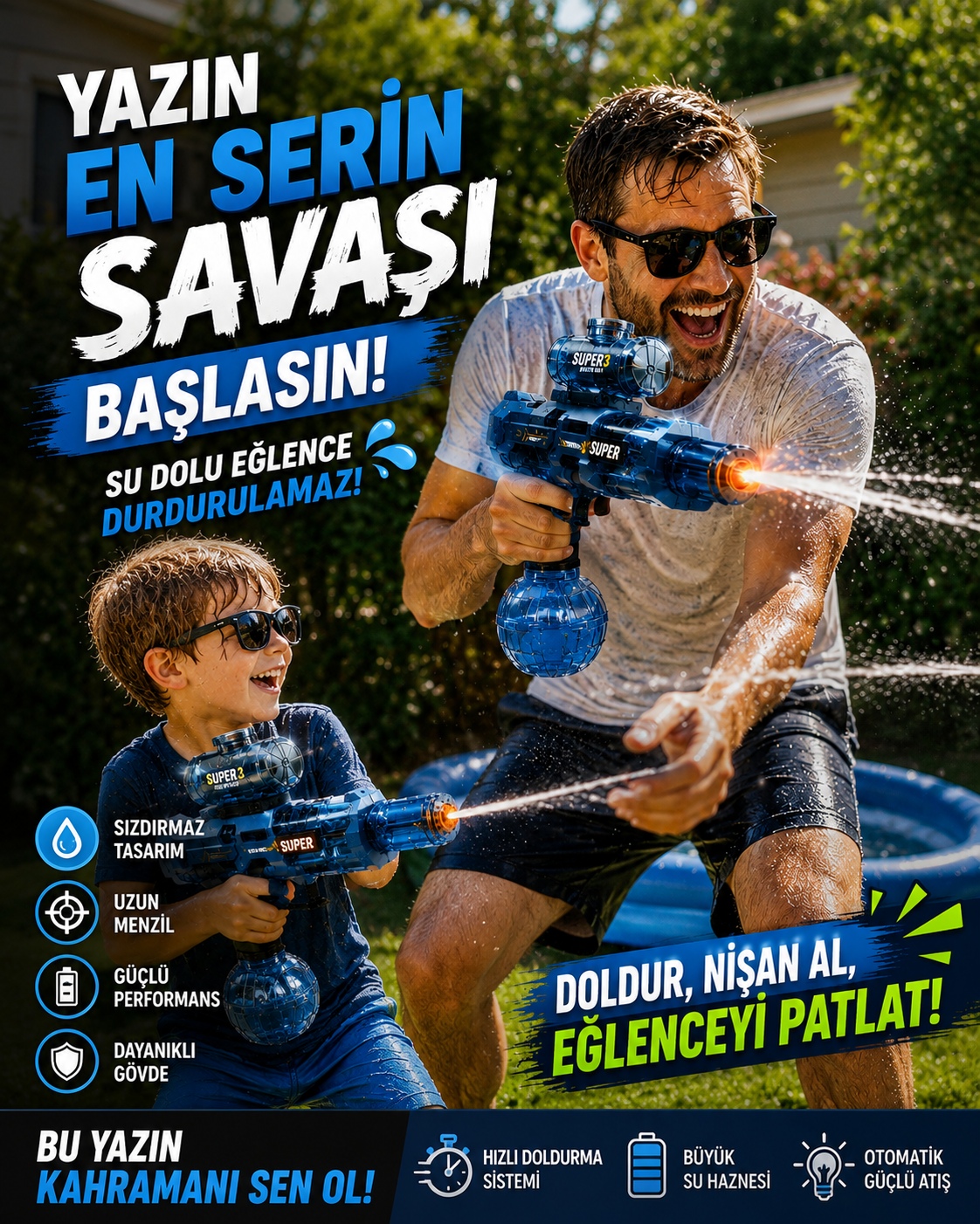 Aquablasttr Şarjlı Otomatik Su Tabncası